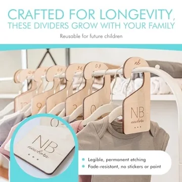 Baby Clothes Dividers for Closet – Set of 7 Durable Organizers