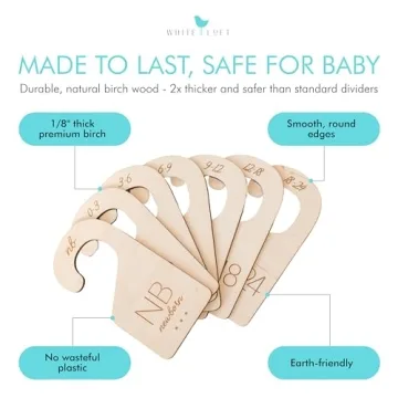 Baby Clothes Dividers for Closet – Set of 7 Durable Organizers