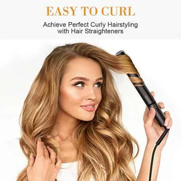 Hair Mini Curling Iron Travel, Mini Ceramic Hair Curler, Travel Curling Iron, Mini Flat Iron, Small Flat Irons for Short Hair, Small Hair Curling Iron, Straighter Curling Iron