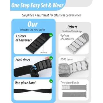 Nylon Loop Sport Band Compatible with Apple Watch Bands for Women Men 40mm 44mm 45mm 46mm 49mm 38mm 42mm, iWatch Wrist Straps for Ultra 2, SE, Series 10 9 8 7, Breathable, Soft Band Ideal for Outdoor