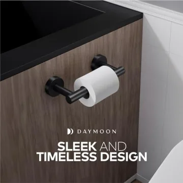 Day Moon Matte Black Toilet Paper Holder - Stylish & Functional