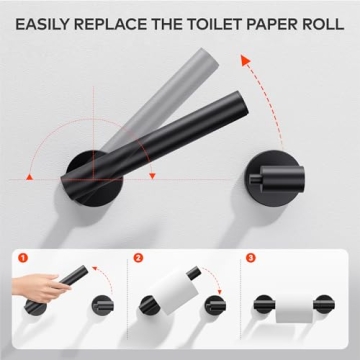 Day Moon Matte Black Toilet Paper Holder - Stylish & Functional