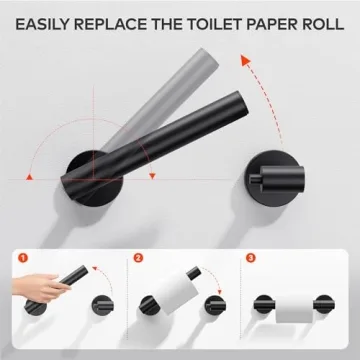 Day Moon Matte Black Toilet Paper Holder - Stylish & Functional