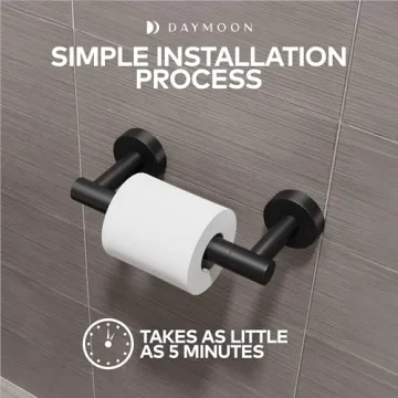 Day Moon Matte Black Toilet Paper Holder - Stylish & Functional