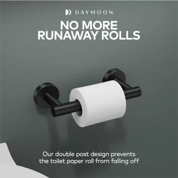 Day Moon Matte Black Toilet Paper Holder - Stylish & Functional