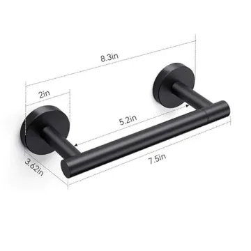 Day Moon Matte Black Toilet Paper Holder - Stylish & Functional