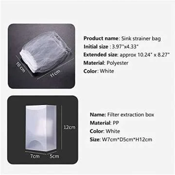 Kitchen Sink Strainer Mesh Bag- 200 PCS Disposable Sink Net Strainer Filter Bags for Sink Drain for ...