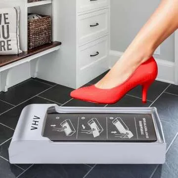 Shoe Cover Dispenser, 2024 New Film Disposable Shoe Cover Machine with Shoe Cover Film (Can be used 600 times), Films Shoe Wrapping Machine for Home, Factory. (silver)