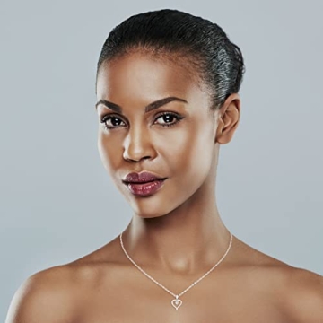 .925 Sterling Silver White Sapphire Heart Necklace