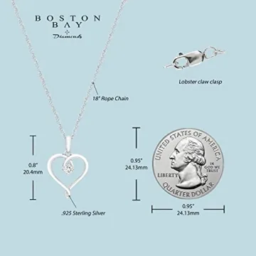 .925 Sterling Silver White Sapphire Heart Necklace