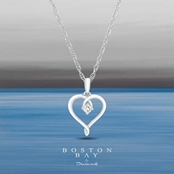 .925 Sterling Silver White Sapphire Heart Necklace