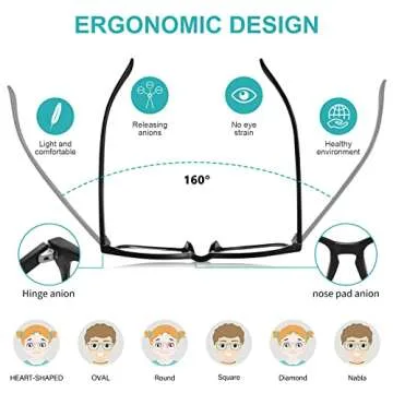 Okany Blue Light Glasses for Kids 3 Pack Stylish Comfort