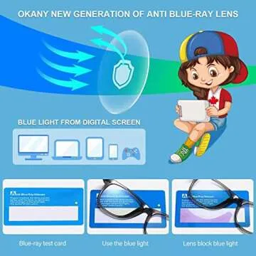Okany Blue Light Glasses for Kids 3 Pack Stylish Comfort