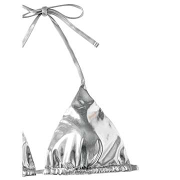 Metallic Halter Bikini by SweatyRocks for Beach Style