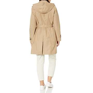 London Fog Women's Double Breasted Trenchcoat, Br Khaki, XXL