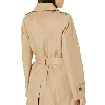 London Fog Women's Double Breasted Trenchcoat, Br Khaki, XXL