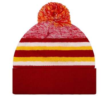 Kansas City Beanie Hat - Stylish Winter Cuffed Football Knit Cap