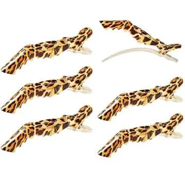 Hair Clips, HAITAO 6pcs Alligator Hair Clips for Styling Sectioning Clamp Salon Hairstyle, Barber Shop, Extra Wide Teeth Hair Clips for Women (Yellow)