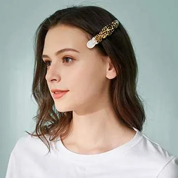 Hair Clips, HAITAO 6pcs Alligator Hair Clips for Styling Sectioning Clamp Salon Hairstyle, Barber Shop, Extra Wide Teeth Hair Clips for Women (Yellow)