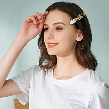 Hair Clips, HAITAO 6pcs Alligator Hair Clips for Styling Sectioning Clamp Salon Hairstyle, Barber Shop, Extra Wide Teeth Hair Clips for Women (Yellow)