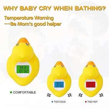 BabyElf Accurate Baby Bath Thermometer - Safety Bathtub Water Temperature Gauge, Duck Thermometers F...