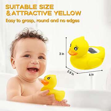 BabyElf Accurate Baby Bath Thermometer - Safety Bathtub Water Temperature Gauge, Duck Thermometers Floating Toy for Infants Bath Time, Come with 2 Extra Little Duck