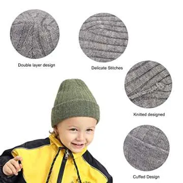 Newborn Baby Wool Hat Set for Toddlers - Stylish & Warm