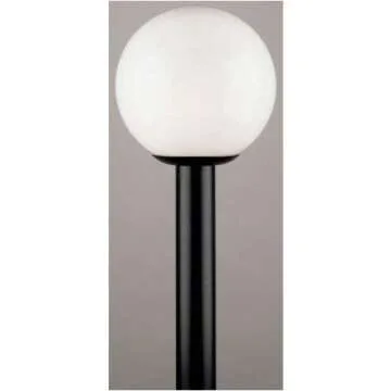Westinghouse 6686100 One-Light Post-Top Exterior Lantern, Black Finish Polycarbonate with White Acrylic Globe