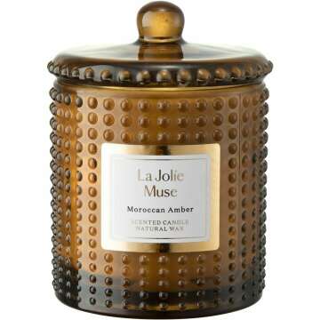 LA JOLIE MUSE Sahara Amber Candles for Home Scented, Candles Gifts for Women & Men, Luxury Glass Jar...