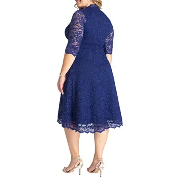Kiyonna Plus Size Mademoiselle Lace Cocktail Dress for Weddings