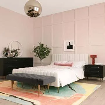 Tov Furniture Trident 3-Drawer Nightstand (Black) | Bedside Table with Storage