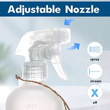 Frosted Glass Spray Bottles with Silicone Sleeve, 16oz Refillable Containers with Mist and Stream Settings for Bath, Beauty, Hair, Plants, Pets(2pack) (white)