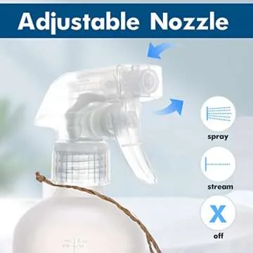 Frosted Glass Spray Bottles with Silicone Sleeve, 16oz Refillable Containers with Mist and Stream Settings for Bath, Beauty, Hair, Plants, Pets(2pack) (white)