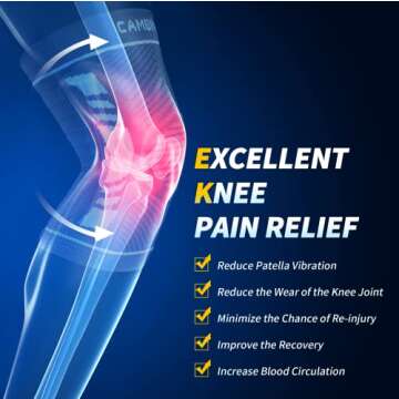 CAMBIVO Knee Brace with Side Stabilizers for Knee Pain, Meniscus Tear, ACL, MCL, Arthritis,Tendinitis,Joint Pain Relief,Adjustable Knee Support with Patella Gel Pads for Men and Women