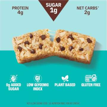 Munk Pack Chewy Granola Bars, Coconut Chocolate Chip - Low Sugar Snacks with 5g Protein, 1g Sugar wi...