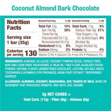 Munk Pack Chewy Granola Bars, Coconut Chocolate Chip - Low Sugar Snacks with 5g Protein, 1g Sugar with Allulose - Gluten Free & Low Glycemic - 12 Count