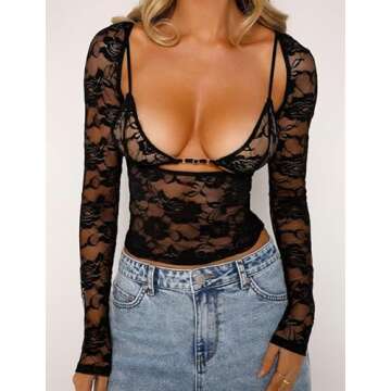 Women Y2K Sexy Lace Tube Top Vintage Lace Trim Camisole Slim Fitted Crop Top Cami Top Mini Vest Shirt Streetwear (Black #9Z, S)