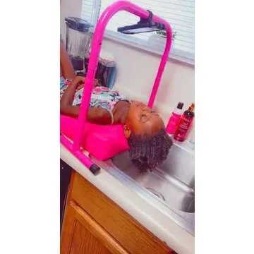 ShampooTime Shampoo Mat for Children, Toddlers, Kids with Phone Holder and Entertainment Bar| Hair Washing on Sink | Tear-Free (Mini, Flamingo)