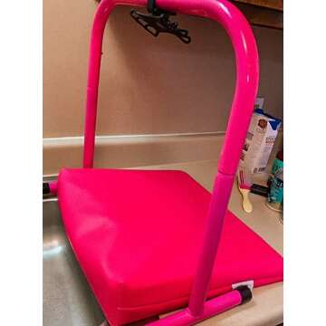 ShampooTime Shampoo Mat for Children, Toddlers, Kids with Phone Holder and Entertainment Bar| Hair Washing on Sink | Tear-Free (Mini, Flamingo)