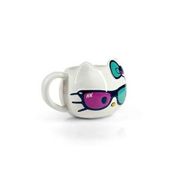 Seven20 Hello Kitty Ceramic Coffee Mug with Cute Sunglasses and Bow Design - Sanrio - Large 20 oz