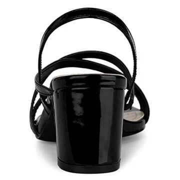 Allegra K Stylish Strappy Slingback Chunky Heels