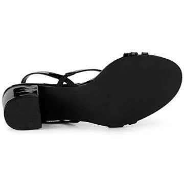 Allegra K Stylish Strappy Slingback Chunky Heels