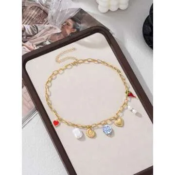 Trendy Gold Plated Charm Necklace for Women