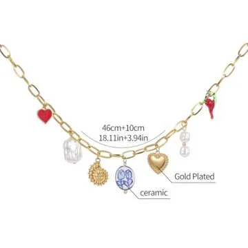 Trendy Gold Plated Charm Necklace for Women