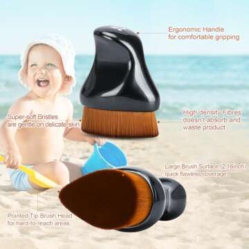 Sunscreen Applicator for Kids,Sunscreen Brush Sunblock Applicator with Protective Case for Kids,Baby...