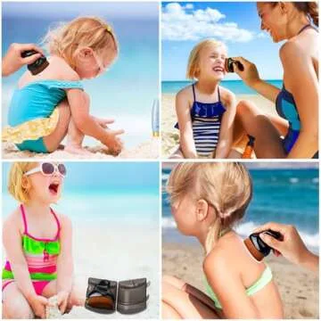Sunscreen Applicator for Kids,Sunscreen Brush Sunblock Applicator with Protective Case for Kids,Baby,Adult,Beach Essentials for Sunscreen, Suncream and Sun Lotions（Glossy Black）