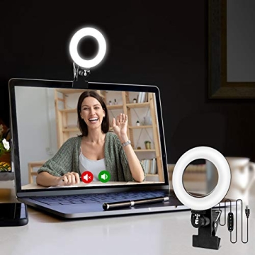 Cyezcor Video Conference Lighting Kit - Adjustable Ring Light for Remote Work and Streaming