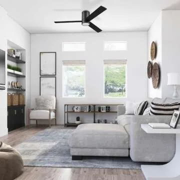 Prominence Home Espy Modern 52 Inch Ceiling Fan with Light, Remote Control and Flush Mount Design in...