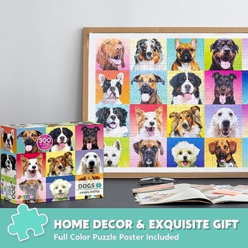 JOYIN 300 pcs Multicolor Dogs Puzzle for Kids and Adults