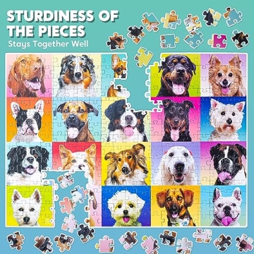 JOYIN 300 pcs Multicolor Dogs Puzzle for Kids and Adults